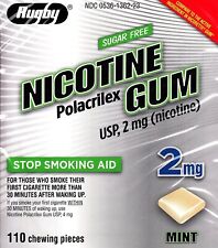 Rugby Nicotine Polacrilex Gum Stop Smoking Aid Sugar Free Mint Flavor 110 ct picture
