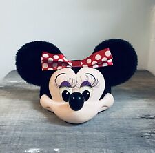 Vintage 1996 Disney World Minnie Mouse Plush Ears Hard Face Adjustable Hat picture