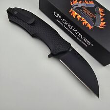 Off Grid Knives Rapid Fire Wharncliffe Folder 14C28 Blade Black G10 Handles picture