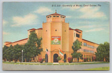 Postcard Coral Gables, Florida University of Miami, 1947 Linen A531 picture