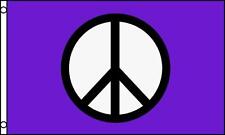 PURPLE PEACE SIGN 3X5 FLAG inside or outside hanging hippie novelty emblem #602 picture