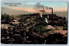Butte Montana MT Postcard Richest Hill In The World 1915  Mines Miners Vintage picture