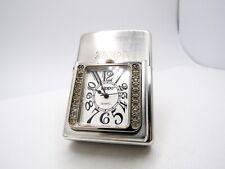 Time Lite Light Swarovski Pocket Watch Clock running Zippo 2004 Fired Rare picture