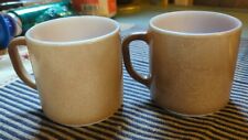 Pair Vintage Federal Brown Milk Glass Coffee Cup Mug Heat Proof USA D Handle  picture