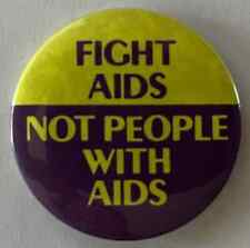 Fight AIDS button HIV gay lesbian homosexual cause safe sex LGBTQ picture