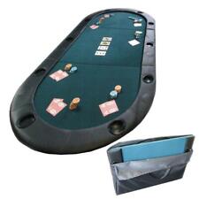 Trademark Poker Table Top Foldable Cupholders Padded Edges Green Felt Carry Case picture
