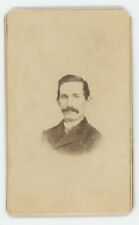 Antique CDV Circa 1860s Handsome Rugged Man With Mustache in Suit Pulaski, NY picture