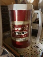 Rheingold Extra Dry Lager Beer Maroon Thermo Mug Tall Cup Vintage picture