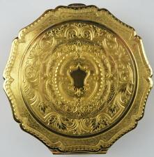 VINTAGE GOLD TONE STRATTON ENGLAND COMPACT - 3 1/4