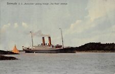 Bermuda S. S. Bermudian Steamship Passing Through Two Rock Passage 1911 Postcard picture