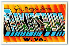 c1950's Greetings from Parkersburg WV Multiview Big Letter Postcard picture