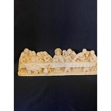 Vintage Carved Stone  Resin 3D Sculpture The Last Supper Jesus Christ 14