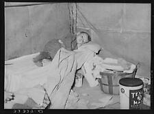 Child with measles in tent home of his migrant parents. Edinburg, Texas picture