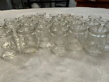 VINTAGE LOT OF 33 MINIATURE MILK BOTTLE STYLE RESTAURANT CREAMER CLEAR GLASS picture