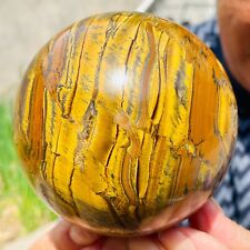 3.06lb Large Natural Gold Tiger’s Eye Stone Quartz Crystal Sphere Specimen Reiki picture