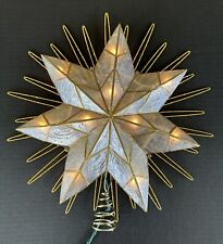 Kurt Adler Christmas Tree Topper Star Starburst Capiz Shell Gold Glitter 13
