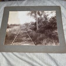 Large Antique 1902 Mounted Photo: Newbury MA History Trolley Line Tracks picture