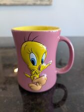 2005 Tweety Bird Mug 3D Embossed Looney Tunes Warner Bros Pink Coffee Tea picture