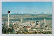 Calgary Alberta-Canada, Aerial Calgary Skyline, Antique, Vintage c1968 Postcard picture