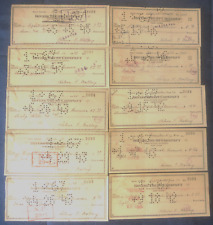 rare LOT OF 10 - IRVING TRUST - NEW YORK - CANCELLED BANK CHECKS 1942 - 1946 picture