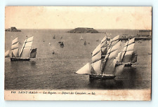 Saint-Malo Les Régates Regattas Departure of Cancalais Ship French Postcard E4 picture
