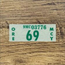 1969 OREGON Motorcycle License Plate Registration Sticker picture