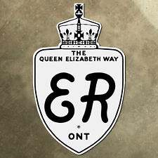 Ontario Queen Elizabeth Way highway route marker road sign Canada 1939 ER picture