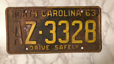 Vintage 1963 North Carolina Original License Plate picture