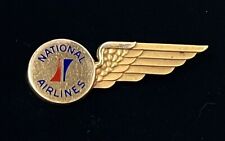 Vintage National Airlines Stewardess Wings 1/10 10K Flight Attendant Badge 3:3 picture