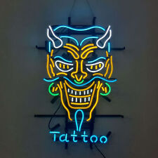 Tattoo Neon Sign Light Store Open Wall Hanging Handcraft Real Glass Tube 24