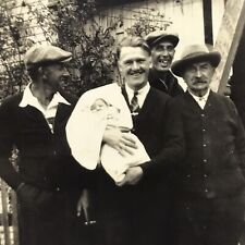 Vintage 1939 Photo Men in the Family Holding Baby Posing Smiling Family picture