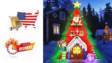 10ft Inflatable Artificial Christmas Tree & Santa Claus House LED Kid Decoration picture
