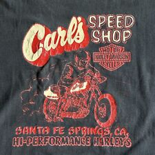 Vintage Harley Davidson 80s Carls Speed Shop T Shirt Beefy-T 2Side Large Single picture