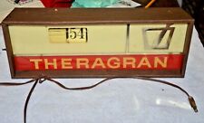 VINTAGE Lighted Drugstore PHARMACY Clock THERAGRAN, Pestle and Mortar picture