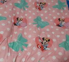Used Disney Minnie Mouse Vintage Comforter Blanket Polka Dots Full (Has Defects) picture