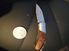 vintage tiny pocket knife made in USA wooden handle keychain picture