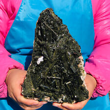 5.17LB Natural green tourmaline quartz crystal rough mineral specimens healing picture