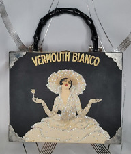 Vintage Vermouth Bianco Sequins Genuine Cigar Box Purse - Unique picture