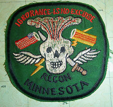 IGNORANCE is NO EXCUSE - Patch - Recon Team Minnesota - MACV- Vietnam War, V.469 picture