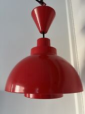 Vintage Danish Red Pendant Light Lamp Shade ‘70s Plastic Kartell Era picture