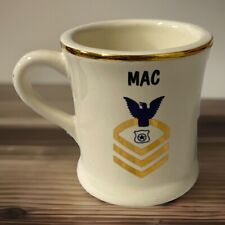 Vintage personalized  6 oz coffee mug cup “MAC” Bill’s Mug Shop Military picture