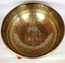 12 inch Yogi Singing Bowl  Mantra Carved Sound Healing  Tibetan 30 Cm Large Bowl picture