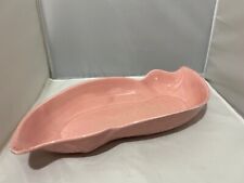 Beautiful USA Large vintage Gilner pink-gold speckled wavy console tray bowl HTF picture
