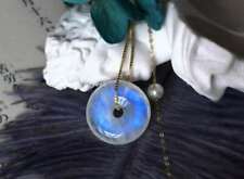 Genuine Natural Blue Moonstone Crystal Round Bead Pendant AAAA 23x23x8mm picture