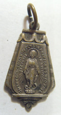 1800s Antique catholic Saint Miraculous Mary religious shield pendant 53163 picture