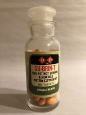 Vintage Duane Reade High Potency Vitamins Su-brin-t Apothecary Glass Bottle picture