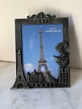 Paris Eiffel Tower France Picture Frame Metal Silver For 5”x7” Photo picture