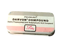 Vintage ELI LILLY Pulvules Darvon Compound EMPTY Medicine Sample Slider Tin picture