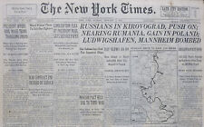 1-1944 WWII January 9 RUSSIANS IN KIROVOGRAD, NEARING RUMANIA GAIN IN POLAND picture