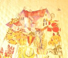 Vintage Quilt 50 X 60 Cottage Garden Fall Harvest scalloped edge Throw picture